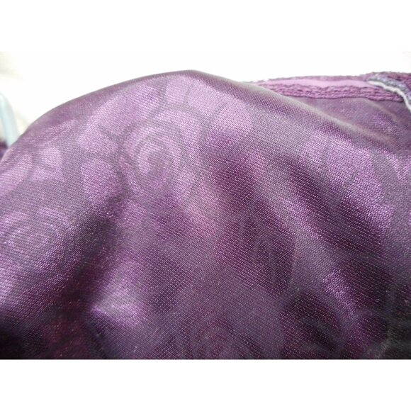 Plaxtex 18 hour Purple Plum Majestic Wireless Shoulder Comfort Bra Floral 44C - Picture 2 of 5
